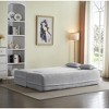 TiramisuBest Modern Floor Sofa,Convertible Plush Corduroy Sleeper Bed with 2 Pillows, Pink - 3 of 4