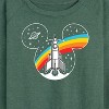 Women's - Disney - Retro Space Ear Silhouette with Rocket Lightweight French Terry Wide Neck Long Sleeve Graphic Shirt - 2 of 4