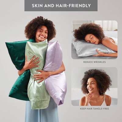 Light Gray Satin Standard Pillowcase Set