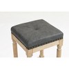 ORRD Tufted 26 inch stools Wooden counter stools set of 2 - 3 of 4