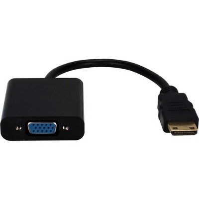 QVS Mini-HDMI to VGA Video Converter - 6" Mini-HDMI/VGA Video Cable for Projector, Monitor, Notebook, Tablet, PC, Video Device