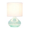 Creekwood Home Modern Glass Accent Table Lamp Aqua White Shade - 2 of 4