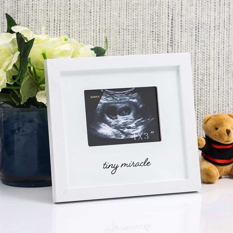Juvale White Sonogram Keepsake PictureFrame for 4 x 3 Ultrasound Photos (7 x 6.5 Inches), 2 of 9