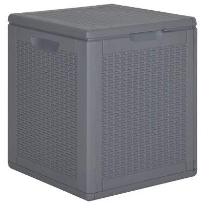 VidaXL Patio Storage Box Gray PP Rattan 23.8 gal