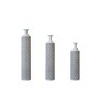 Grungis Set of 3 Large White Glazed Metal Flower Vases,33.5"/28.7"/24" Modern Cylinder Decorative Vases for Luxury Home Decor,White+Black - 4 of 4