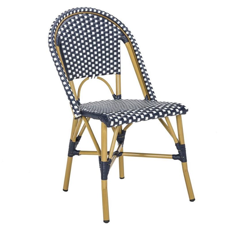 Salcha Indoor Outdoor French Bistro Side Chair (Set Of 2) - Navy/White - Safavieh., 4 of 10