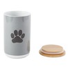 Bone Dry Ceramic Treat Canister - Gray With Black Paw - 2 of 4