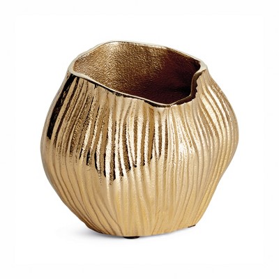 Plum & Post Lillian Vase Small - Champagne Gold - Cast Aluminum Decor