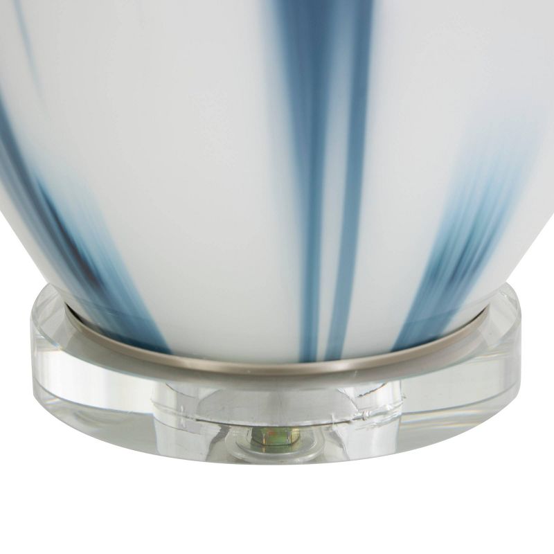 27&#34;x15&#34; Glass Abstract Accent Lamp with Blue Drip Splatter Design White - Olivia &#38; May, 4 of 15