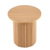 CENGHU Wood Round Dining Table for 4, Modern Farmhouse Kitchen Table, End Table with Wood Strip Base for Kitchen, Living Room, Dining Room - 2 of 4