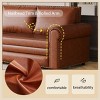 TiramisuBest 93.7" King Pull-Out Sofa Bed, 3-in-1 Convertible Faux Leather Sleeper with Nailhead Trim & Rolled Arms for Living,Dark Brown - 4 of 4