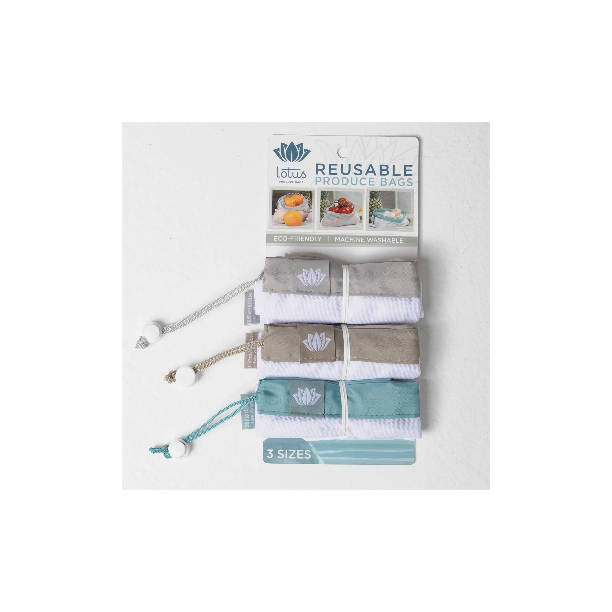 Lotus Reusable Earthtone Produce Bags - 3ct