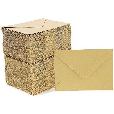 Sustainable Greetings 200x Mini Envelopes for Gift Cards, Greeting, Wedding, Birthday Gold 4 x 2.7 in.
