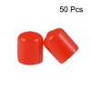 Unique Bargains Rubber Vinyl Round Tube Bolt Thread Protectors End Caps Cover Red 50 Pcs - 2 of 4
