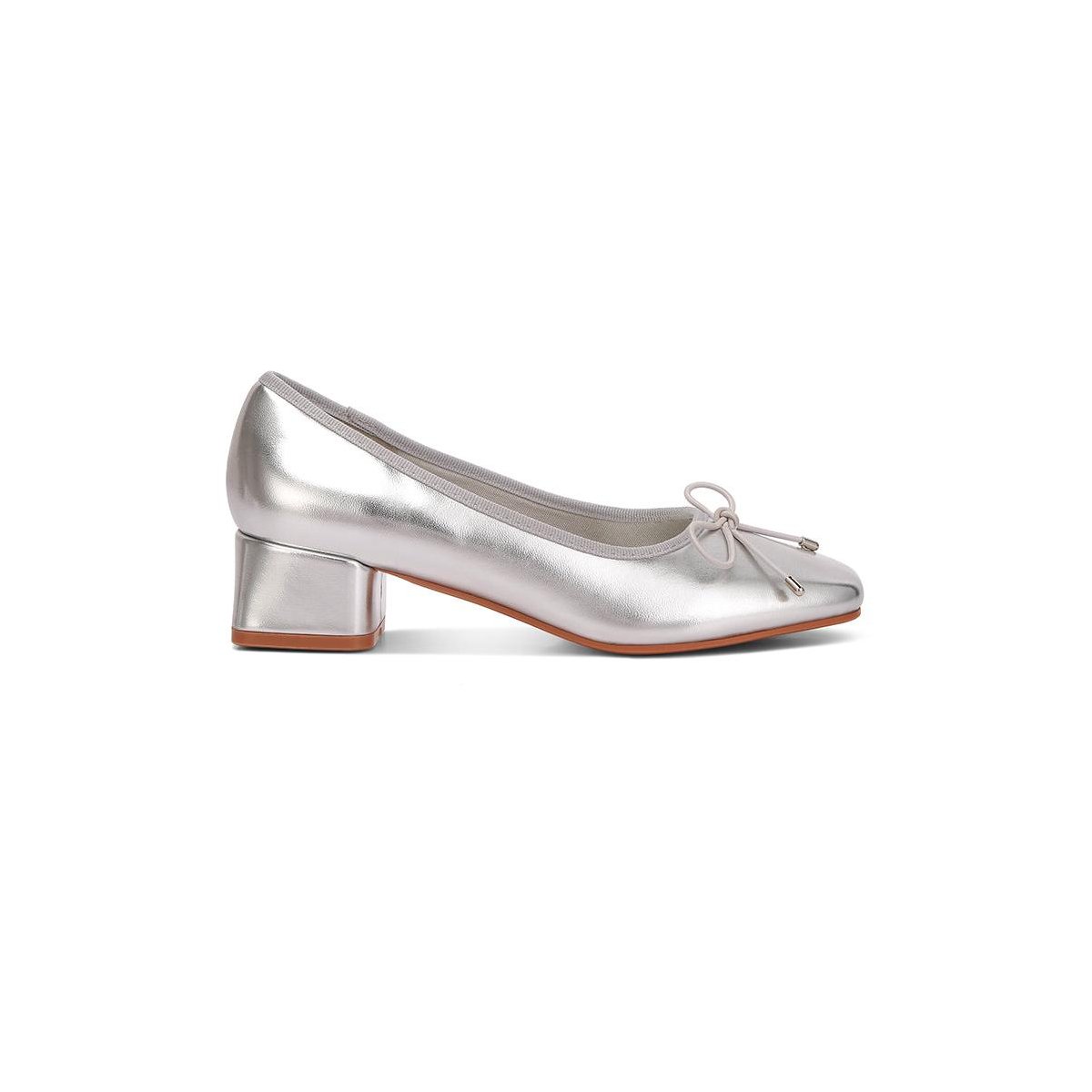 Женские туфли London Rag Womens Laga Metallic Low Block Heel s Ballerinas 6 — фото 2