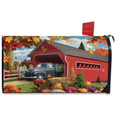 Harvest Bridge Autumn Magnetic Mailbox Cover Pickup Fall Standard Briarwood Lane