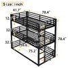 Kumasinova Metal Triple Bunk Bed, Heavy-Duty Steel Bed Frame with Full-Length Guardrails, Noise-Reducing Design for Shared Kids' Rooms/Guest Spaces - 2 of 4