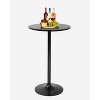 FDW Modern Round Pub Hydraulic Dining Room Home Kitchen Bar Top Tall Table, Black - 2 of 4