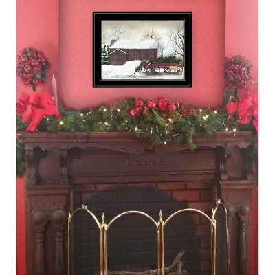 YOOCOZZ Christmas Trendy Decoration, Xmas Wall Decor, "Christmas Wagon" by Billy Jacobs Ready to Hang Holiday Framed Print, Black or White Frame