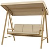 Outsunny 3-Seat Outdoor Porch Swing, Patio Swing Chair with Adjustable Canopy, Removable Cushions for Garden, Backyard, and Poolside - 4 of 4