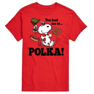 Men's - Peanuts - Snoopy Oktoberfest You Had Me At Polka Short Sleeve Graphic T-Shirt - 1 of 4