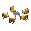 WestinTrends Avalon Outdoor 6-Piece Modular Sectional Patio Furniture Sofa Set, Gray/Yellow - 4 of 4