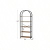 5 - Tier Bookshelf Arched Display Racks Wood and Metal Tall Bookshelf Industrial Home Office Living Room Bedroom Bathroom - 2 of 4