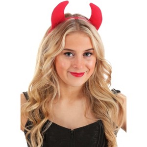 HalloweenCostumes.com One Size   Adult Red Devil Horns Halloween Costume Headband Accessory, Red - 1 of 1