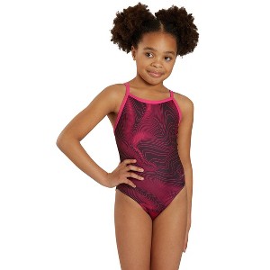 Sporti HydroLast Sonar Waves Thin Strap One Piece Swimsuit (22-40) - 1 of 4