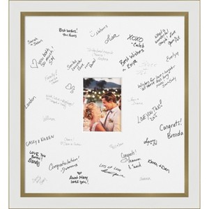 Eva Signature Mat Picture Frame – Guest Book Alternative for Weddings, Graduations, or Retirement – Autograph Photo Mat for Signature Board - 1 of 4