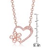 Guili Rose-Plated Sterling Silver CZ Heart & Flower Necklace in White or Rose Gold, Romantic & Stylish Piece for Any Jewelry Lover. - 3 of 4