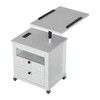 Resenkos Lift Top Desk Cart, Mobile Rolling Table, Wood Storage Cabinet with Drawers, Adjustable Height Utility Cart, - 4 of 4