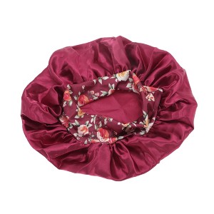 Unique Bargains Women Flowered Shower Cap Black 1 Pc - 1 of 4