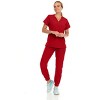 Hey Collection Womens Stretch V-Neck Jogger Scrubs Set, Medical Nursing Tops with Four Pocket Pants - 4 of 4