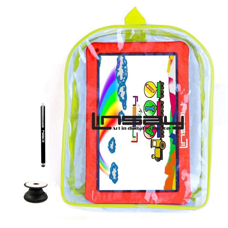 LINSAY 10.1" IPS Screen 2GB RAM 64GB Storage New Android 13 Tablet with Kids Defender Case and Backpack, 1 of 2