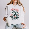 Simply Sage Market Pink Daisies Watercolor Lightweight Garment Dyed Sweatshirt - 2 of 4