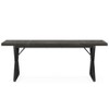 Lirago,Farmhouse Dining Table - Vintage Black Top, Black Trestle Base, Rustic Dining for 6 People - 3 of 4