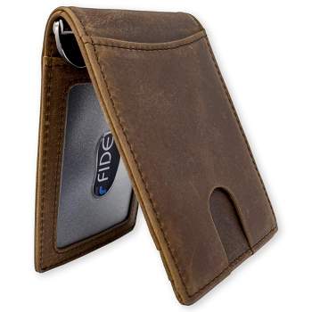 Fidelo Wallet for Men with Card Holder, Pull Tab and RFID Blocking, Crazy Horse Chestnut
