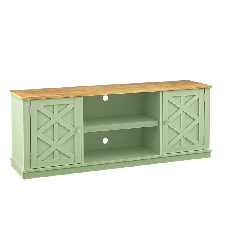 64&#34; Natural Wood TV Stand for TVs up to 70&#34; Green - Festivo, 2 of 9