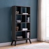 TiramisuBest Clover 6-Tier Freestanding Bookshelf, 67" Tall Dark Walnut Bookcase, Anti-Tip Safety Design, MDF Wood for Home Office & Living Room - 2 of 4