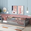 Children's floor bed frame with strong Flat noodles and safety fence, suitable for girls, boys and teenagers - 2 of 4