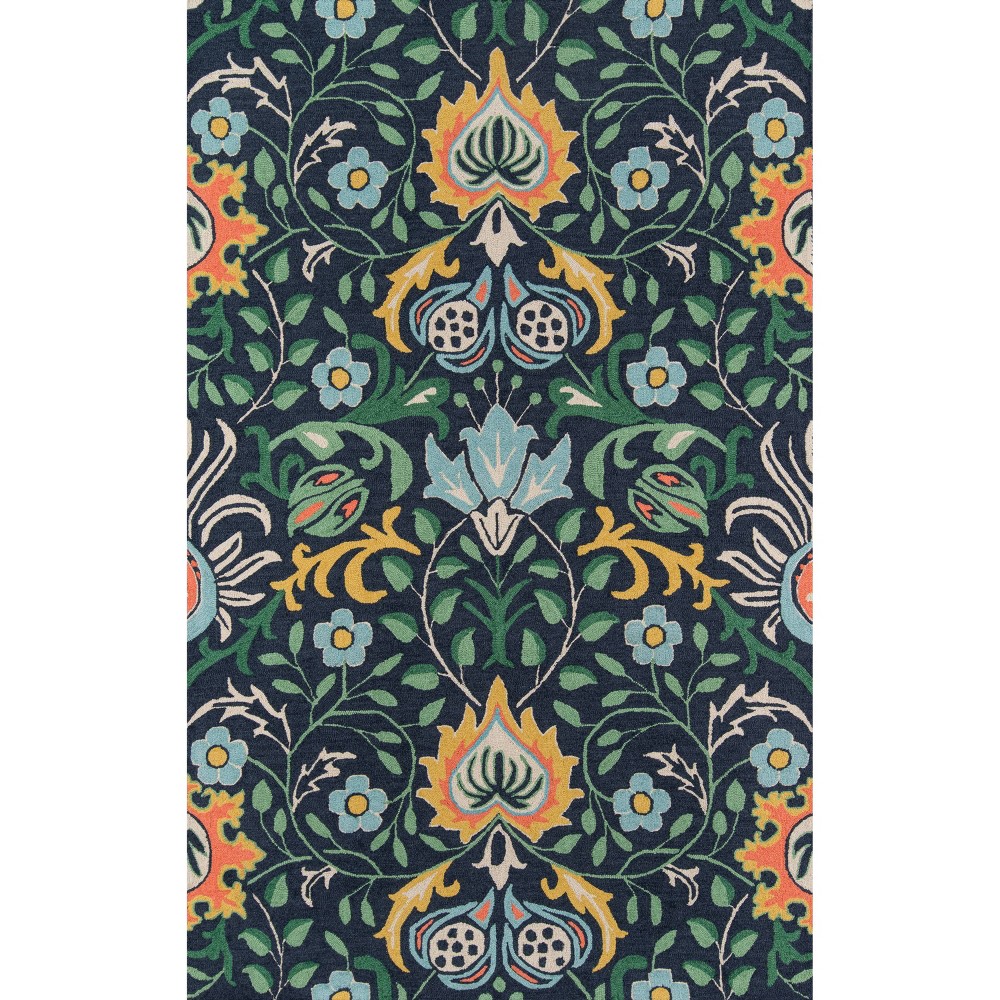 Photos - Area Rug Momeni 3'9"x5'9" Newport Floral  Navy Blue  