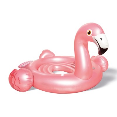 Intex 57297EP 141 Inch Giant Inflatable Flamingo Party Island Ride On Swimming Pool Float with Cupholders, Pink