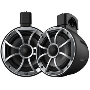 Wet Sounds RECON 6 POD-B - Wet Sounds 6.5 Inch Coaxial Tower Speakers, Black Enclosures with Silver XS Grilles (pair) - 1 of 4