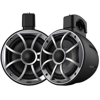 Wet Sounds RECON 6 POD-B - Wet Sounds 6.5 Inch Coaxial Tower Speakers, Black Enclosures with Silver XS Grilles (pair)