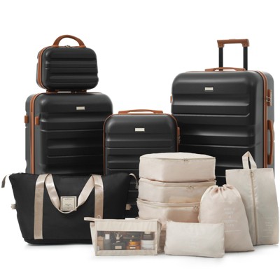 Whisen Lightweight Hardshell ABS Luggage Set Durable Spinner Suitcase with Dual Wheels, Carry-On & Check-In Sizes for Travel & Business