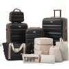 6/13pcs ABS Luggage Set, Lightweight Hardshell Suitcases with Dual Spinner Wheels, Carry-On+Check-In Sizes+Travel Bags -ModernLuxe - 2 of 4