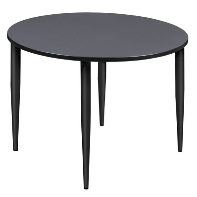 48" Dali Round Tapered Leg Dining Table Gray/Black - Regency