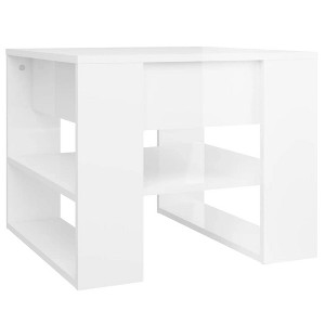 vidaXL Coffee Table in High Gloss White - Engineered Wood & Square Design - 1 of 4