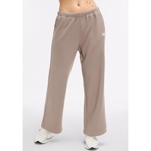 Peloton Women's Waffle Wide Leg Sweatpant, Taupe Grey - 1 of 4